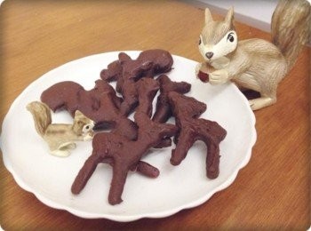 step9: 完全凝固就完成啦:) 吃起來脆脆的...又有麵包香呢^^" 松鼠也來偷吃啦&gt;///