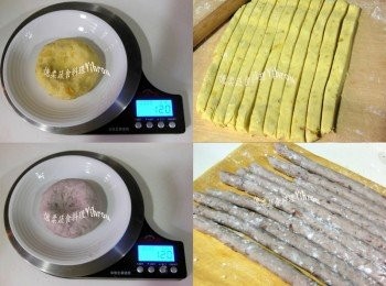 step3: 製做粿母: 為了要吃起來更Q， 這一步驟是最大關鍵(也是小撇步) ，煮一鍋滾水, 取揉好麵糰1/3~1/5壓扁 , 在滾水中煮到有一點半透明狀態，把粿母放涼和<span class="group_3">芋圓</span>地瓜粉(第二次加入)加入原來的麵糰揉勻， 放置10~20分鐘。