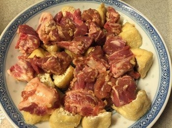 step3: 先把豆卜放碟, 再放飛排在面