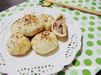 step7: 皮Q餡好吃的家常蔥肉水煎包就完成囉~