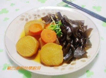 step6: 簡單味美蠔香昆布結蘿蔔煮就完成囉。