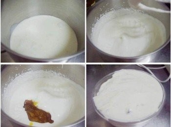 step2: 準備好攪拌容器ˊ將鮮奶油和煉奶混合ˊ 接著用攪拌器將兩者一起打發ˊ (如果家裡沒有攪拌器ˊ用調理器也可以的) 然後加入芒果醬拌勻ˊ準備一適合容器ˊ 裝進所有拌勻<span class="group_1">材料</span>ˊ確實蓋緊ˊ送冷凍2~3小時