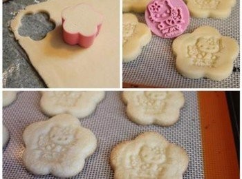 step4: 取餅乾壓模, 壓成形狀. (無餅乾模的也可以用刀子切成塊狀)