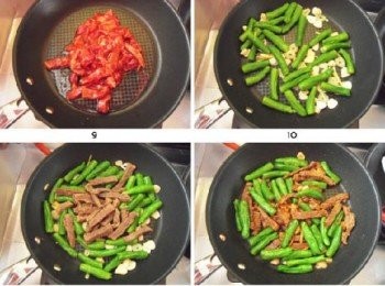 step6: 炒香後，倒入滑炒好的牛肉，迅速炒勻。出鍋前，沿著鍋邊倒入2、3滴陳醋，關火即可。