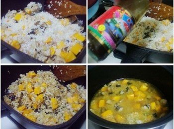 step3: 3.接著加入洗淨的白米略為拌炒ˊ
然後加入所有<span class="group_2">調味</span>拌炒均勻ˊ
 將處理好的所有食材倒入電子鍋內鍋中ˊ 
並加入米杯水3杯ˊ 用平時煮飯方式完成