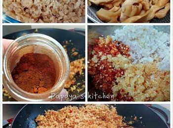 step1: 菜脯洗乾淨，抹乾或風乾後切粒，可以直接用攪拌機打碎，但不要打得太爛，變成小粒狀就可以