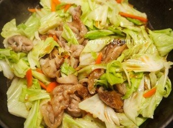 step4: 最後加入<span class="group_2">醬汁</span>，等豬肉、蔬菜入味後即可盛盤。