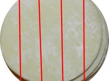 step1: 水餃皮一切為五