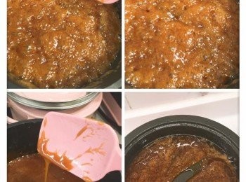 step4: 3.用1號火慢慢煮，將糖煮融煮至起泡。
4.中途不要攪拌，不然會起結晶體。
5將糖煮至焦糖色攪勻則成