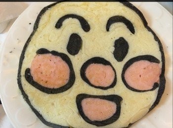 step5: 畫好話最後成個鋪pancake 漿
開LOW火。。2-3分鐘即可