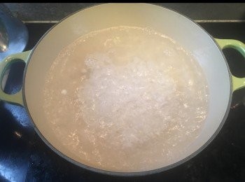 step2: 水滾落西米。