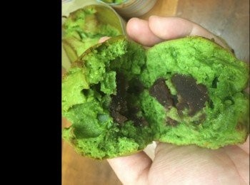 step7: 綠茶跟紅豆味真的很夾呢！