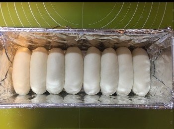 step8: 修長放入焗盤。