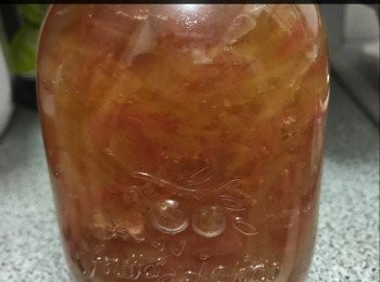 step8: 侍涼後放入已消毒好的玻璃樽倒入蜂蜜攪拌均勻。放入雪櫃冷藏保存即可。