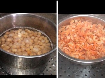 step1: 瑤柱用米酒浸一個小時，隔水蒸20分鐘。
蝦米用2湯匙米酒加水浸一個小時。隔水蒸10分鐘。