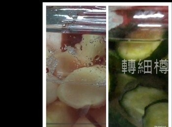 step5: 工序完成。等砂糖抽出青瓜與子薑水份。
有時間可以搖一搖，搖勻。