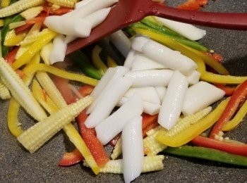 step7: 再加入年糕炒勻