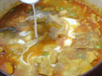 step13: 最後加入椰漿, 攬拌熄火