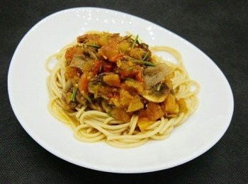 step2: 純素蕃茄蘑菇意粉食譜完成