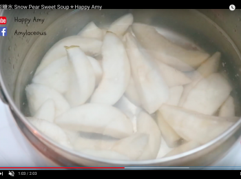 step4: 把雪梨、南北杏、雪耳和水倒入煲中，以中火煮40分鐘。