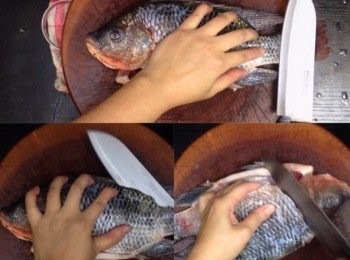 step4: 之後用刀從魚尾開始，慢慢將魚肉起出來