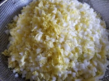 step2: 將紹菜清洗後切粒備用