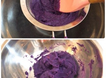 step3: 將薯蓉後過篩，備用；