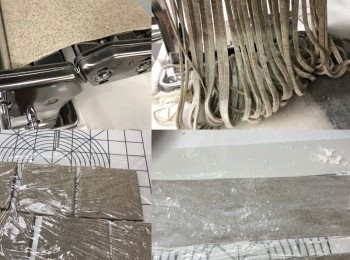 step2: 5.拿起麵皮再重壓麵皮一次，不用再摺，壓完後直接搽上粉 放入切麵機切麵條就可以了