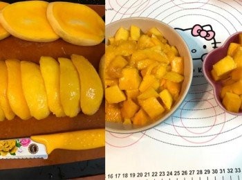 step3: 芒果起肉切粒