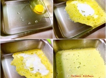 step3: 將蛋打散，與鮮奶和萊姆酒混勻