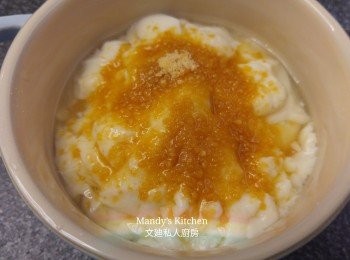 step12: 如選擇熱食可放黃砂糖即成。