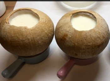 step6: 倒入椰皇