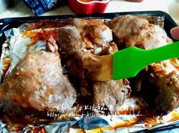 step11: 一面掃上蜜糖入焗爐轉用150C上火焗10分鐘