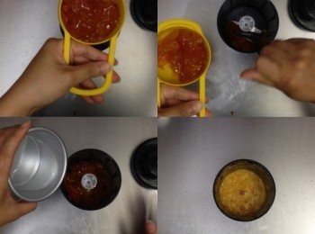 step2: 金桔蜜先加水用攪拌機打爛成糊或者盅爛拌勻