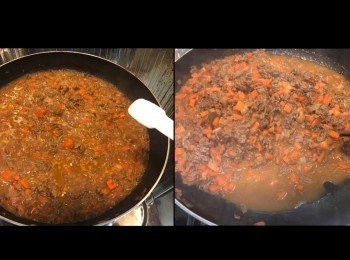 step8: 加入糖調味。翻炒至收汁。
（呢個階段其實已經可以撈勻意粉就食得^o^）