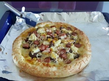 step10: 用200C預熱焗爐，預熱後再焗約12-14分鐘, 焗至表面金黃，芝士融化為止。

完成 。