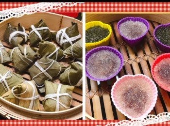 step7: 水滾後，蒸30-40分鐘， 看粽子及矽膠模大小決定。