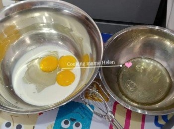 step2: 牛奶,全蛋, 蛋黃, 打勻