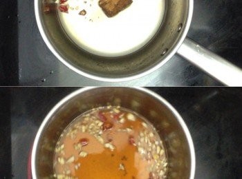 step9: 把醬汁的材料全部下鍋，小火把椰糖煮溶，試味後自己覺得ok後放涼備用