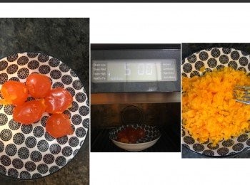 step3: 鹹蛋黃蒸熟約5分鐘，然後壓碎備用。