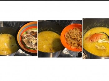 step8: 落蟹蓋，菜脯 。
小火蓋蓋約5分鐘。