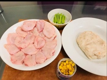 step3: 準備蝦滑和粟米粒。