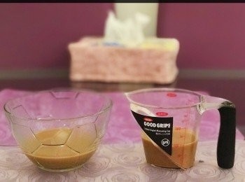 step2: 把Mocha咖啡平均分為兩份。