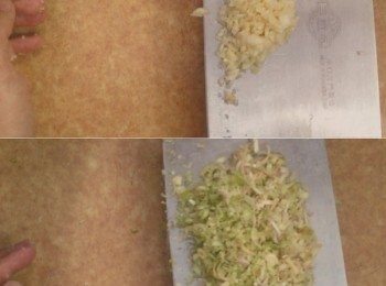 step3: 將蒜頭去皮切碎，香茅拍爛切碎