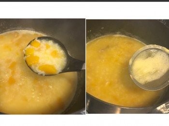 step6: 一小時，綿綿的^_^
起泡沫。
轉大火。係時候落蟹。