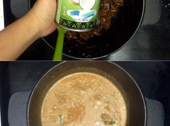 step7: 之後加入椰漿，拌勻後煮沸