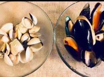 step3: 急凍青囗 10-12隻，急凍蜆12-16隻。