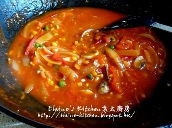 step15: 再將餘下份量的白蘑菇及雜豆加入拌勻成汁料