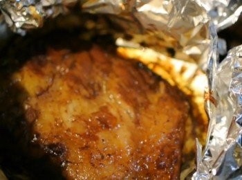 step5: 拿出後打開錫紙，用180度焗多半小時就會變成咁