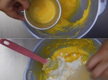 step14: 之後加入蛋液、椰汁完全拌勻